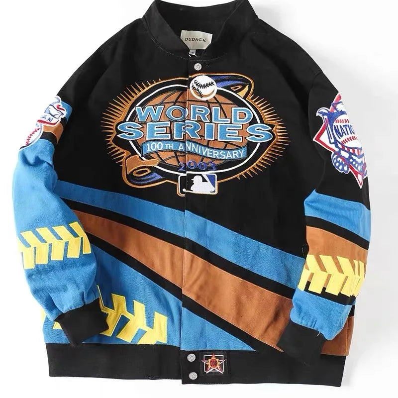 Wholesale Oem Cotton Vintage Nascar Jacket Custom Embroidery logo Patch Classic Streetwear Racing Jacket