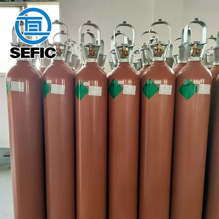 SEFIC ISO9809-1 50L 200Bar He 53.5kg 5.4mm 232mm Seamless Helium Gas Cylinder for Balloon With Metal Handle