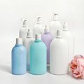Flat Oval Soft Touch Bottle Shampoo Lotion Container Conditioner Shower Gel Bottle Package E.B.M PP Plastic 250 Ml 400 Ml 500 Ml
