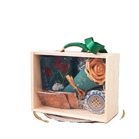 Custom Europe Style Wedding Gift Box With Acrylic Sliding Lid Wooden Cup Box