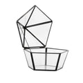 Hot Sale Window Box Storage Display Case Pentagon Shape Clear Glass Necklace Ring Tabletop Centerpiece Garden Vase Container