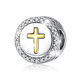 Merryshine Wholesale 18k Jewelry 925 Sterling Silver Zircon Cross Bracelet Making Pendant Bead Jewelry Charms for Charm Bracelet