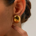 New Style Dainty 18K Gold Plated Stainless Steel Jewelry Waterproof Simple Bamboo Hoop Earrings for Women