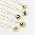 Elegant Fashion Turkish Style Evil Eye Pendant Necklace for Women Shiny Zircon Lucky Blue Eye Jewelry Party Gift Dropshipping