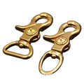 Solid Brass Hook 20mm Brass Snap Hook Keyring Clip Spring Gate Snap Hook with square Ring Bag Accessory