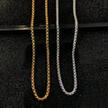 Nickel Free Square Rolo Chain Stainless Steel Pearl Link Chains Design Silver Gold Long Necklace Rolo Chain 2mm