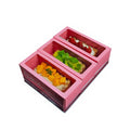 Food Grade Cardboard Rectangular Fruit Tart Packaging Box with Clear Window Pink Paper Fruit Tart Box Packaging