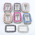Silver Gold Color Large Rectangle Rhinestone Crystal Metal Buckle for Dress Belt Chair Sash Shoes Bags Decorative Accessories