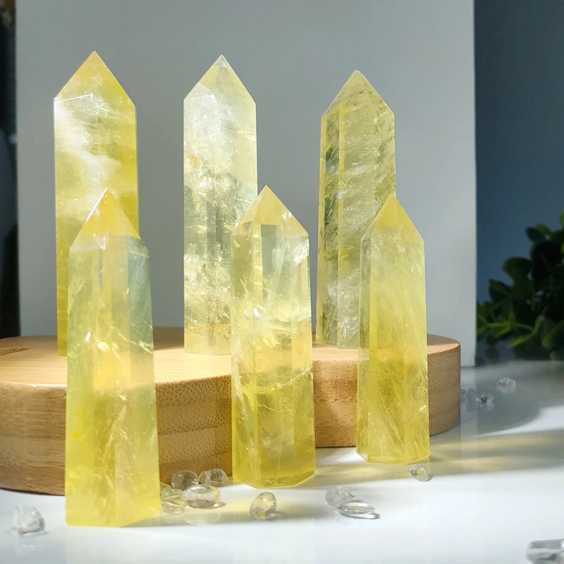 Wholesale Various Sizes Natural Healing Gemstone Citrine Tower Point Wand for Home Decoration