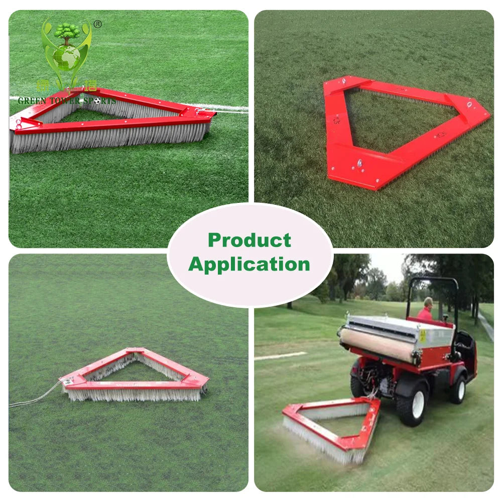Soccer Field Turf Triangle Brush Grooming Tool Synthetic Lawn Infill Maintenance Equipment for Leveling Sand & Rubber