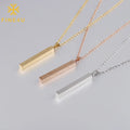Women Fashion Lettering Mirror Polished 3D Vertical Bar Custom Stainless Steel Name Logo Engraved Necklace Jewelry