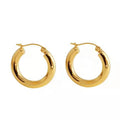 18K Gold Plated Medium Stud Earrings with Zircon Princess Cut Gold & Silver Colors Wedding Engagement Jewelry