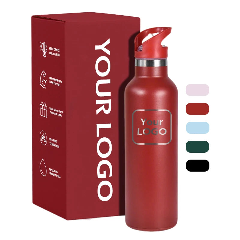 25oz RTS Powder Coated Stainless Steel Travel Mug Vacuum Insulated Non-slip Silicone Handle BPA-free Lid Camping 6-12 Hours
