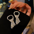 Fashion Trendy Can Pull Ring Earrings Designable Rhinestone Crystal Simple Personality Stud Earrings For Women