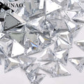 JUNAO Top Quality 17mm Fancy Acrylic Sewing Crystals Stone Triangle Shape Clear Rhinestone for Clothes