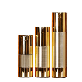 Travel Size Facial Cleanser Lotion Containers Gold/Silver Plated 15ml 30ml 50ml 80ml 100ml Airless Plastic Pump Skin Care Serum