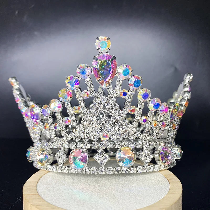 Genya Rhinestone Hair Jewelry  Toddler for Girls Bridal Bride Princess Pageant Crown Elegant Tiara Hair Accessory