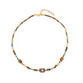 Fashion Trendy Star Pendant Handmade Blue Stone Beads Necklace for Lady