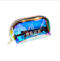 Custom Logo Transparent PVC Holographic Laser Travel Cosmetic Makeup Pouch Waterproof Make up Bag with Zipper Closure