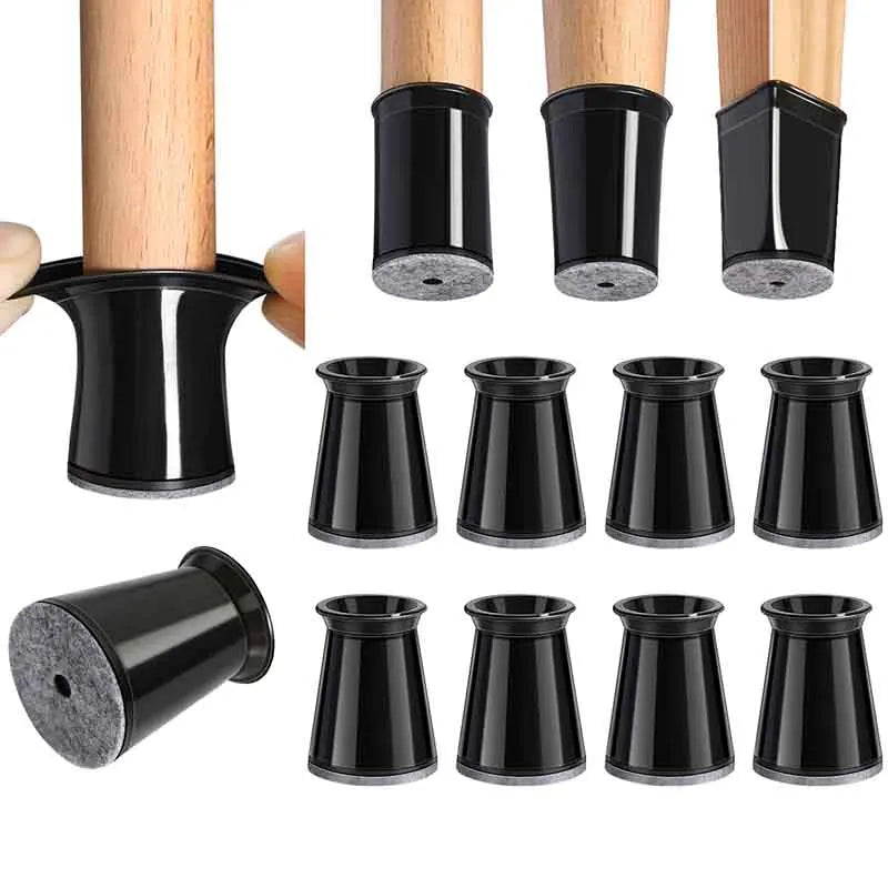 Clear Silicone Felt Chair Leg Floor Protectors for Hardwood Floors Wood Furniture Feet Caps Durable Rubber Covers