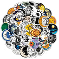 60Pcs Gothic Style Aesthetics Medieval Sun Moon Graffiti Stickers for Wall Car Scrapbook Waterproof Label Pack