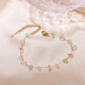 2024 Popular Women 18k Gold Plated Stainless Steel Natural Stones Adjustable Jewelry Anklets