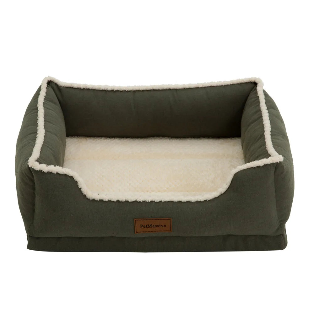 Hot Selling Large Faux Fur Eco-Friendly Sofa Bed for Pets Handmade Rectangle Shape Solid Color Comfortable Washable Durable