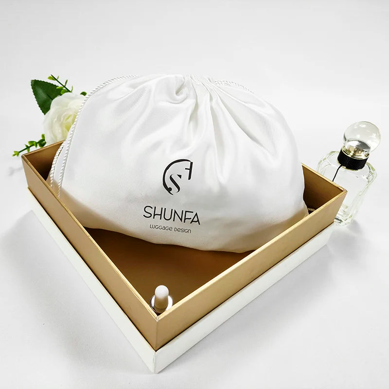 Wholesale Custom logo Large Luxury Satin Dust Bags for Handbags Shoes Packaging  Jewelry Silk Satin Drawstring Pouches