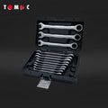 TOMAC 12-Piece CRV Professional Reversible Ratcheting Wrench Spanner Set for Automotive and General Mechanical Applications