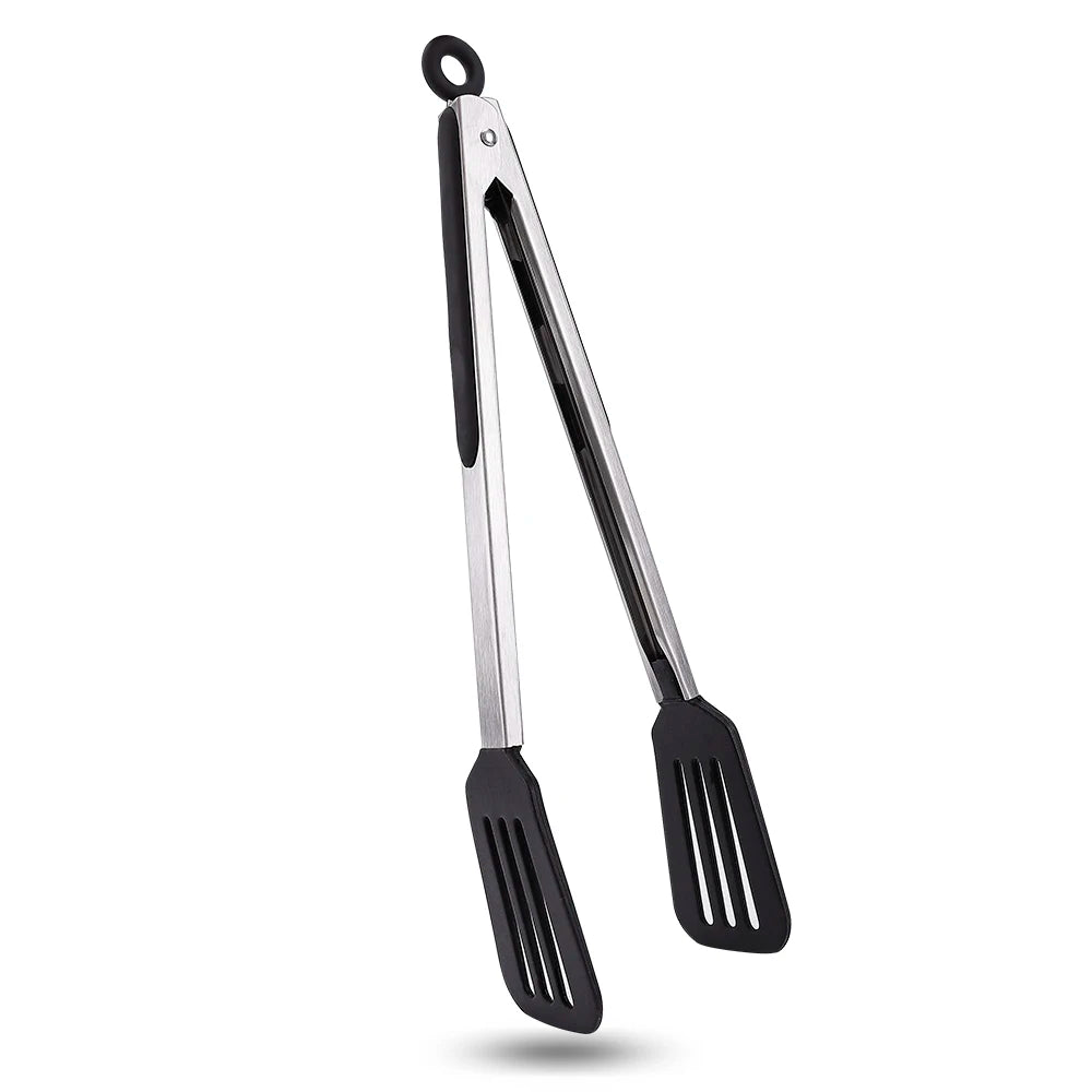 12 Inch Nylon Food Tong Stainless Steel Kitchen Tongs Steak Clip Food Cooking Tongs