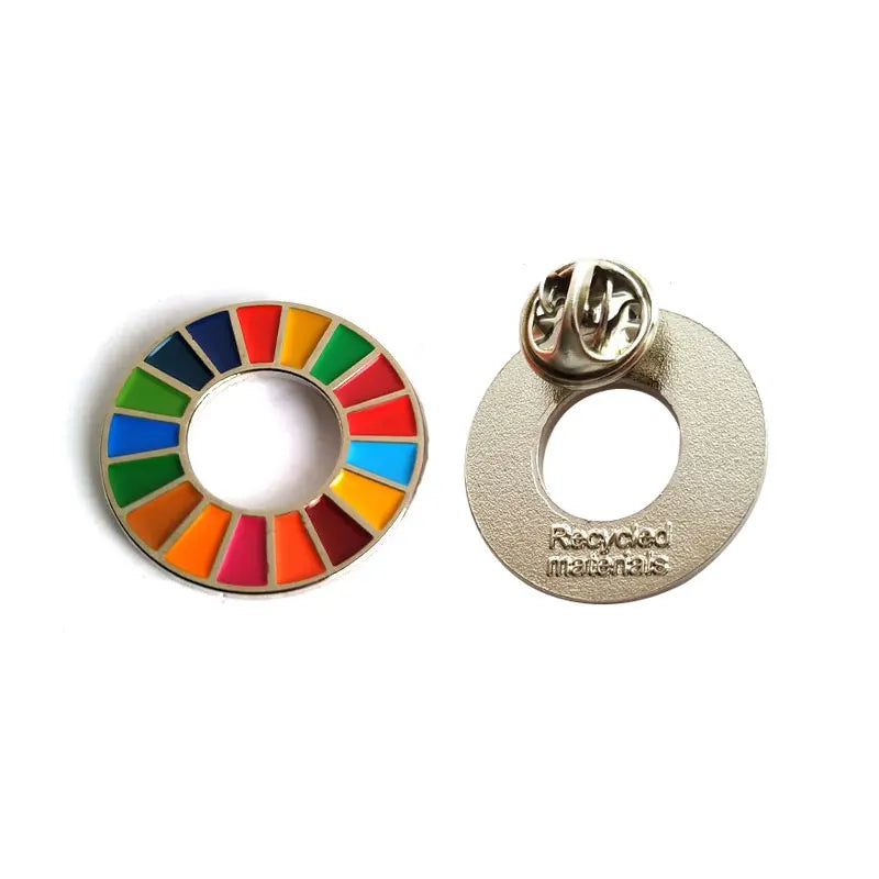 SDG Pin Supplier Recycled Material Soft Enamel Lapel Pin Badge for Sustainable Development Goals