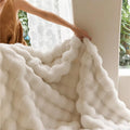 Custom Fluffy Minky Other Warm Soft Double Layer Wholesale Bed Luxury Plush Rabbit Faux Fur Blankets Throws for Winter Sofa