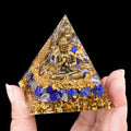 Natural Amethyst Lapis Lazuli Crystal Elephant Buddha Series Ornament 6cm Big Resin Pyramid Alloy Feng Shui Religious Decorative