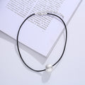 TongLing Necklace Black Rope Strand String Custom Alloy Silver Beaded Ball Pendant Choker Women Necklace