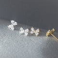 925 Silver Fashion Earrings Jewelry Gold Plated S925 Sterling Silver Bow Zircon Earrings Elegant Earrings Women Ladies