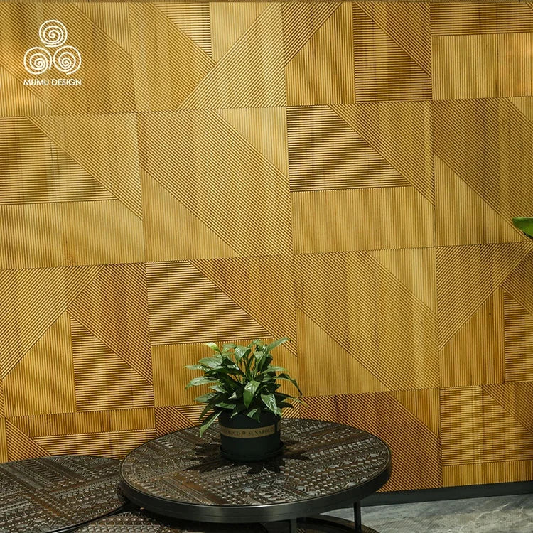 MUMU Internal Curve Divide Space Interior Walnut Grain Veneer Decorative Wood Texture Wall Cladding Panels