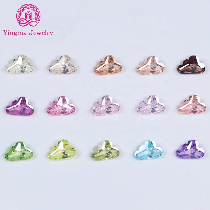 Yingma Factory Direct Sale Gems Stone Zircon Cloud Shape 6*9 mm Colours Artificial Loose Cubic Zirconia Stones for Fine Jewelry