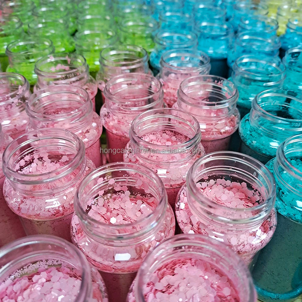 Wholesale Glitter Mix Size Macaroon Chunky Glitter for Epoxy Resin Crafts Tumbler Christmas 2oz Shaker Packaging