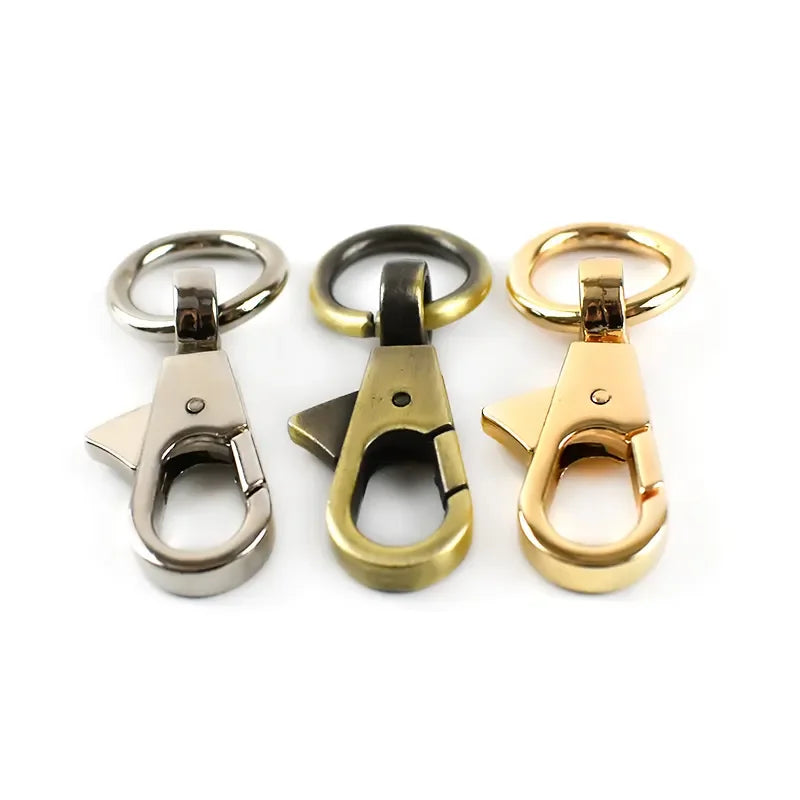 Meetee BK114 15*55mm Alloy Round Tail Hook Bag Buckle Hardware Accessories for Handbag Chains Lobster Clasp Buckle with O Ring