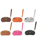 Portable Handmade PU Leather Velvet Sunglasses Pouch Glasses Cases Travel Glasses Storage Bag