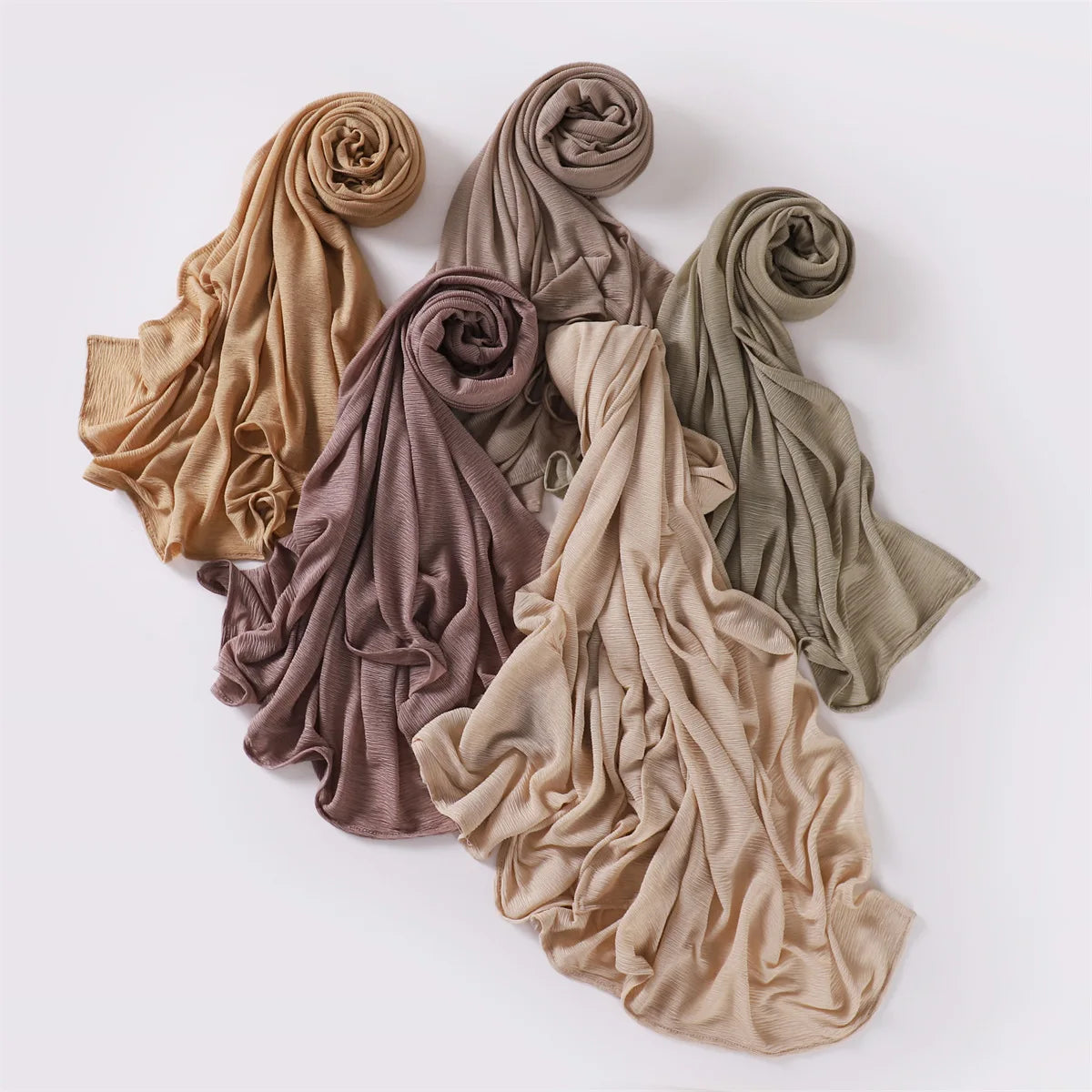 Stylish New Crinkle Turban Headscarf for Muslim Women Stretchy Polyester Shawl with Spring Appeal