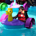 QIQU Kids Family Virgin HDPE IP67 Waterproof Swan Frog Cartoon-Head Hand-Cranked Boats 12 Hours Battery Life for Water Parks
