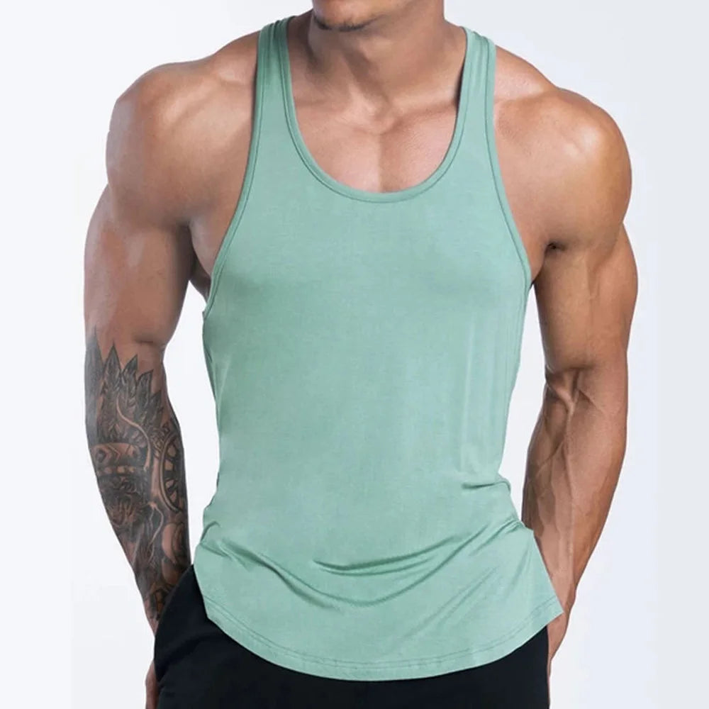 Oem Men Gym Singlet Stringer Muscle Fit Tank Tops Fitness Workout Shirt Spandex Custom Design Men Gym Workout Tank Top Singlet