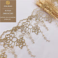 Golden Fancy Bridal Bordere Embroidery Organza Lace Trim Gauze Lace Net Roll Mesh Gold Lace Trim