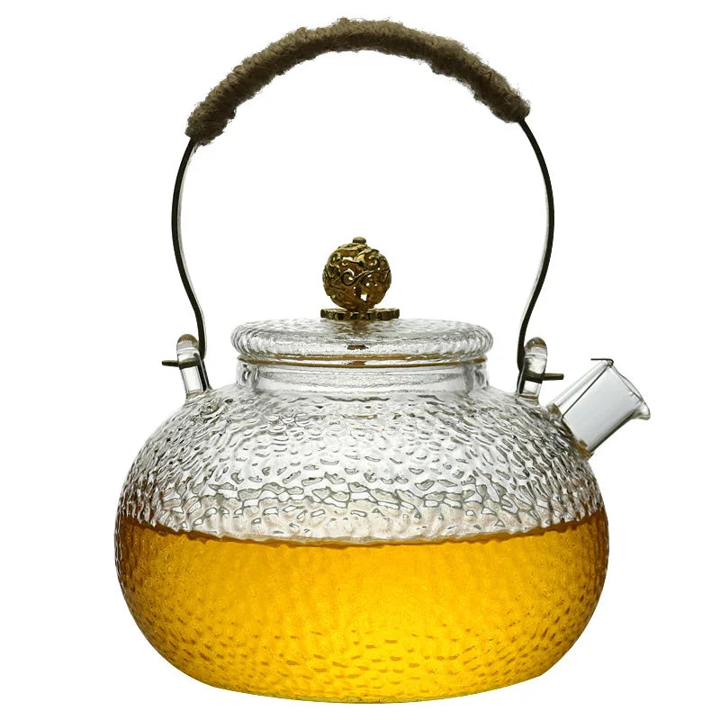 700ML 900ML Modern Stovetop Safe Heat Resistant Borosilicate GlassKettle Strainer Set with  for Loose Tea