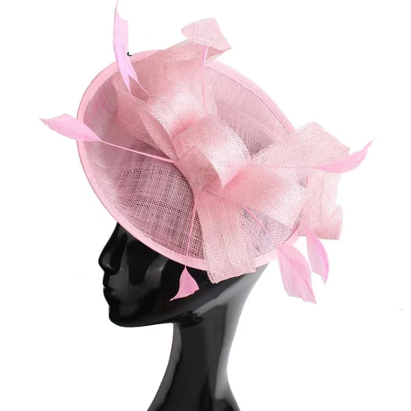 New Women Party Hair Accessories Elegant Feather Fascinator Top Hats Headdress Kentucky Derby Feather Hat