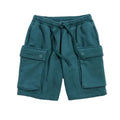 Wholesale 100% Cotton French Terry Men's 6 Pocket Cargo Shorts Elastic Waist Casual Style with Solid Pattern Digital Printing