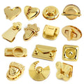 New Fashion Metal Custom Decorative Purse Bag Snap Gold Flap Closure Lock Box Push Turn Lock With Strong Safety Twist Lock Clasp