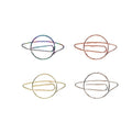 Creative Gold Silver Rainbow Cartoon Shaped Paper Clip Electroplated Metal Earth Globe Planet Colored Bookmark Planner Tool