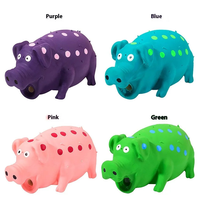 Squeak Chew Squeeky Molar Latex Grunting Pig Dog Toy for Dogs